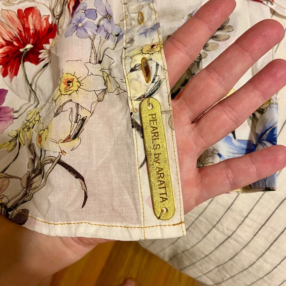 NWT Pearls by Aratta Floral Button Down Blouse - XS - Picture 8 of 14